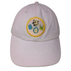 Eskime Aux Slideback Hat Pink One Size Adjustable Animal Dog Print Adams